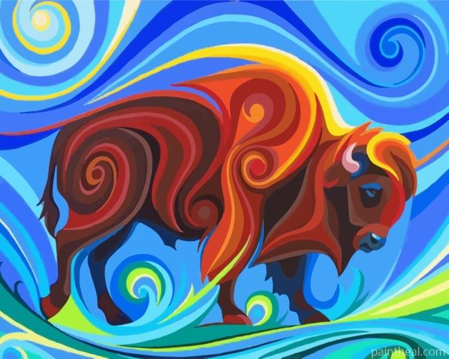Abstract Buffalo Painting By Numbers Kits