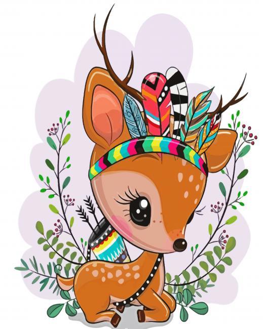 Cute Deer Painting By Numbers Kits