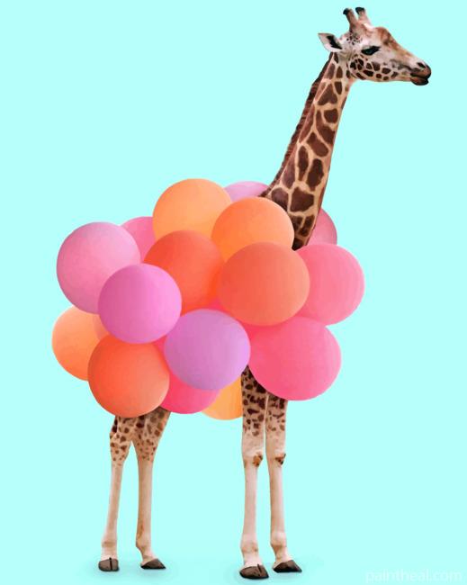 Balloons Giraffe Painting By Numbers Kits