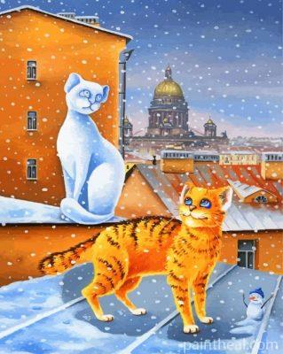 Cats In Snow Painting By Numbers Kits
