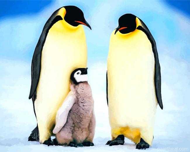 Penguin Family Painting By Numbers Kits