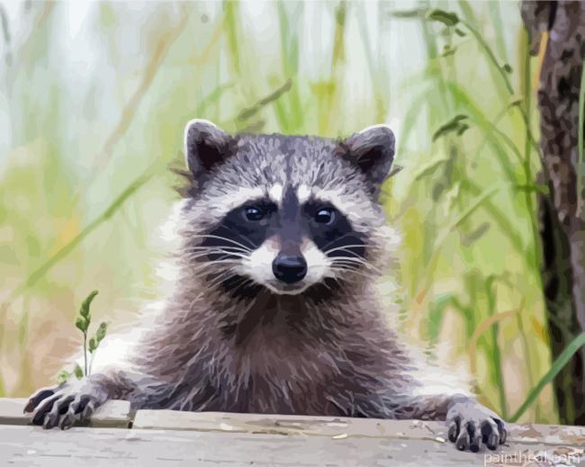 Cute Racoon Painting By Numbers Kits