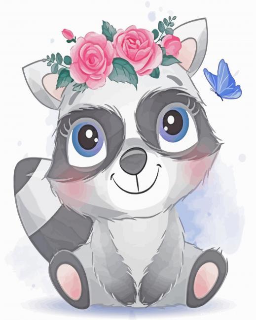 Aesthetic Raccoon Painting By Numbers Kits