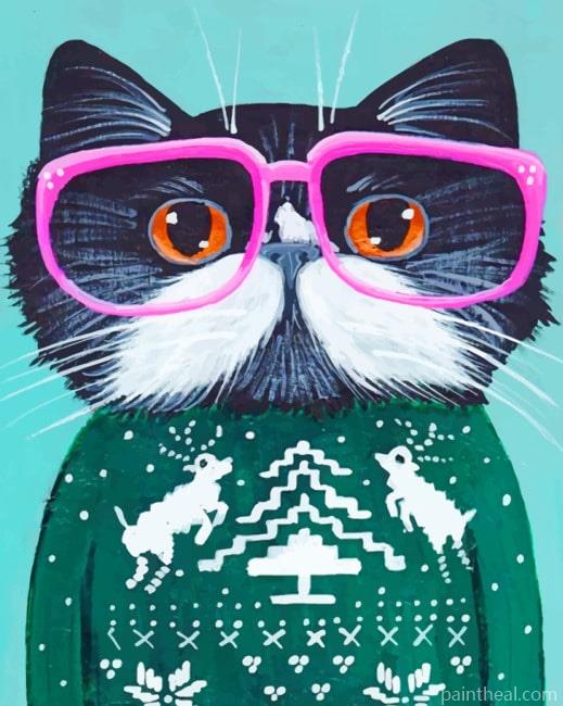 Cat With Sweater Painting By Numbers Kits