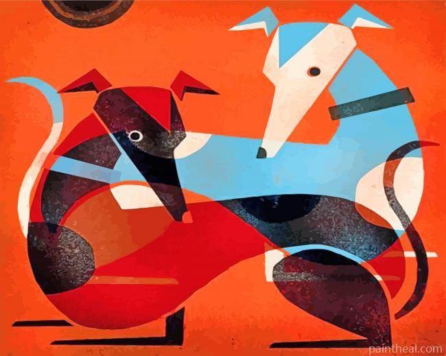 Abstract Greyhounds Painting By Numbers Kits