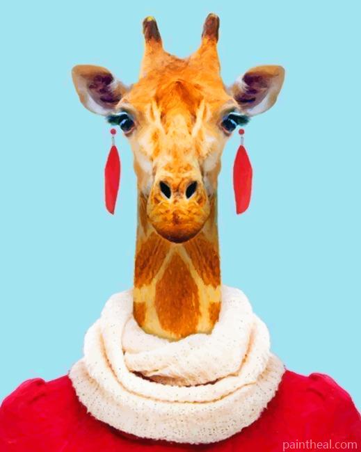 Stylish Giraffe Painting By Numbers Kits