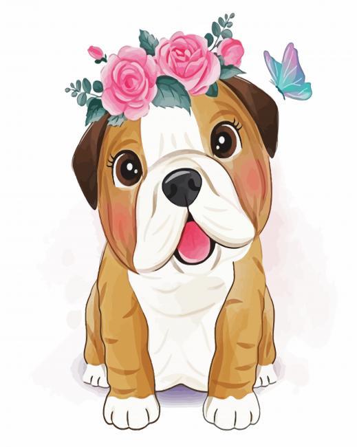 Cute Bulldog Painting By Numbers Kits