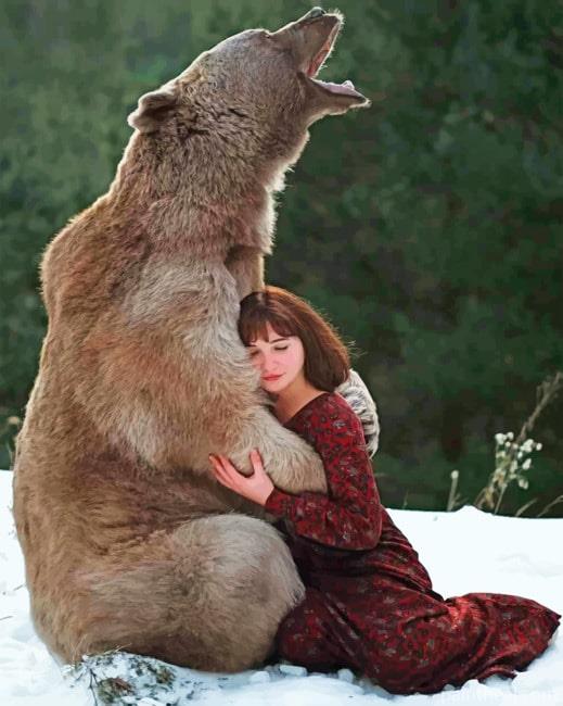 Girl And Bear Painting By Numbers Kits