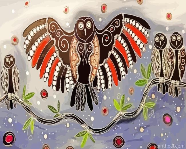 Aboriginal Owls Painting By Numbers Kits