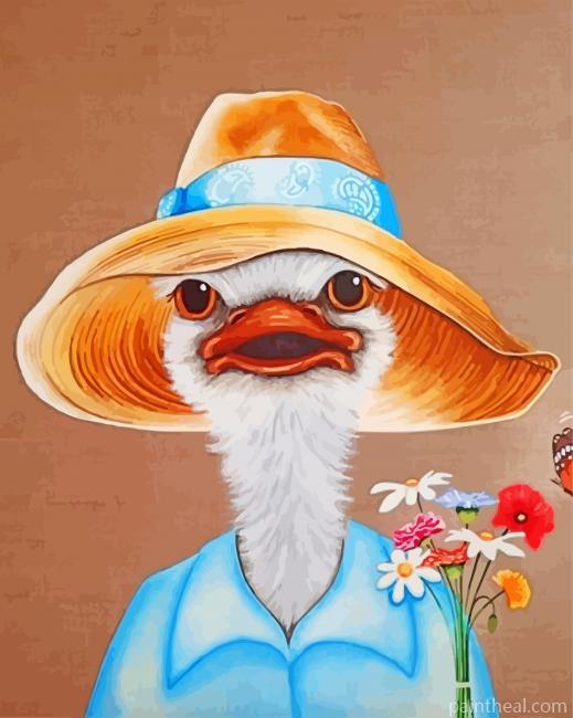 White Ostrich Painting By Numbers Kits