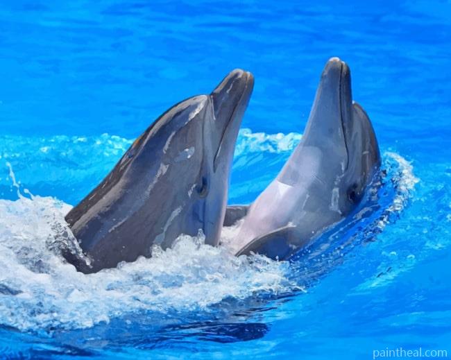 Dolphins In The Water Painting By Numbers Kits