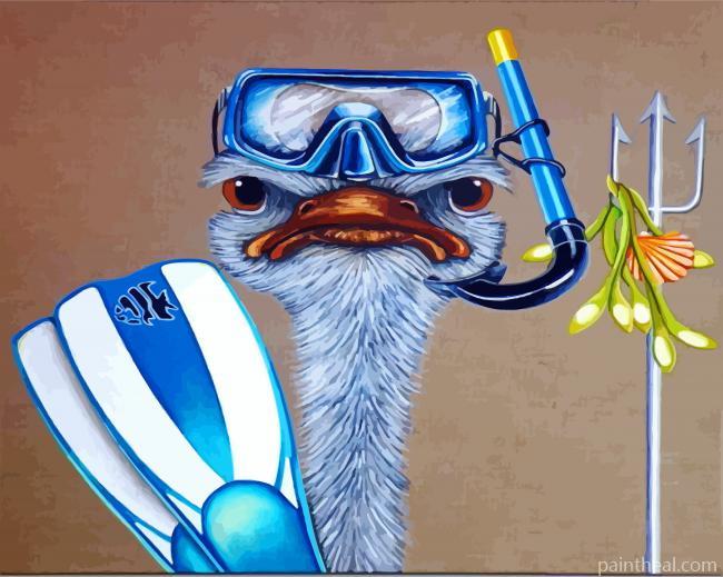 Aesthetic Ostrich Painting By Numbers Kits