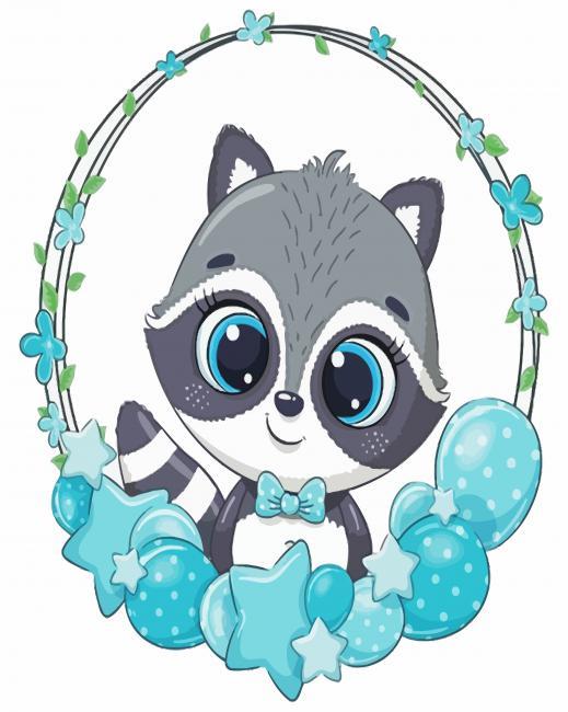 Cute Baby Raccoon Painting By Numbers Kits