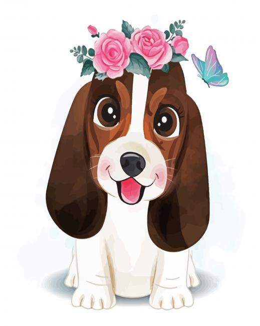 Cute Basset Hound Painting By Numbers Kits