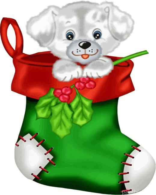 Christmas Puppy Painting By Numbers Kits