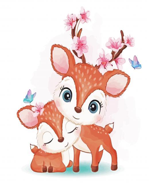 Cute Deers Painting By Numbers Kits