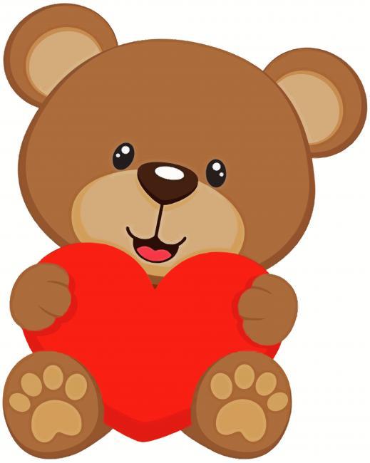 Brown Bear And Heart Painting By Numbers Kits