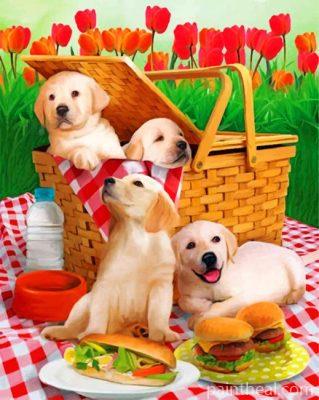 Puppies Picnic Painting By Numbers Kits