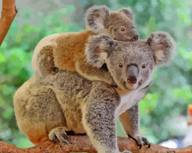 Koala And Her Baby Painting By Numbers Kits
