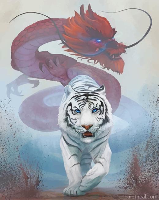 Tiger And Dragon Painting By Numbers Kits