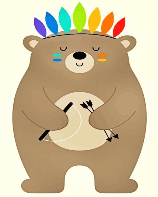 Colorful Bear Painting By Numbers Kits