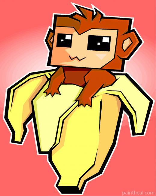 Cute Monkey In Banana Painting By Numbers Kits