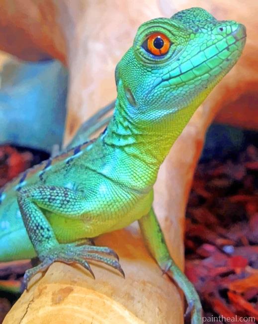 Green Basilisk Lizard Painting By Numbers Kits