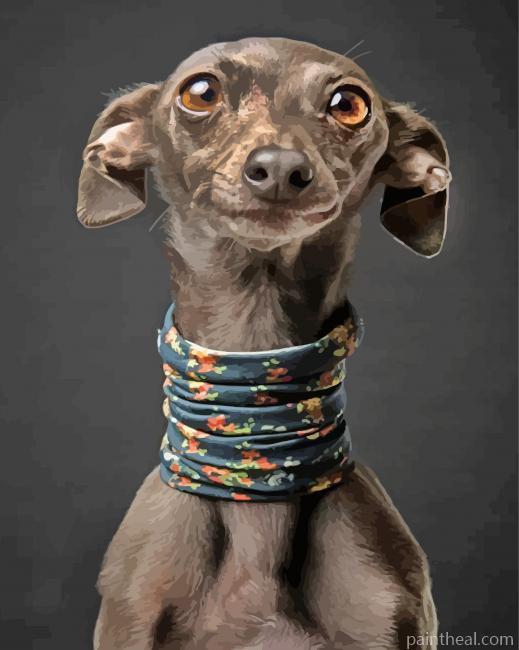 Cute Greyhound Puppy Painting By Numbers Kits