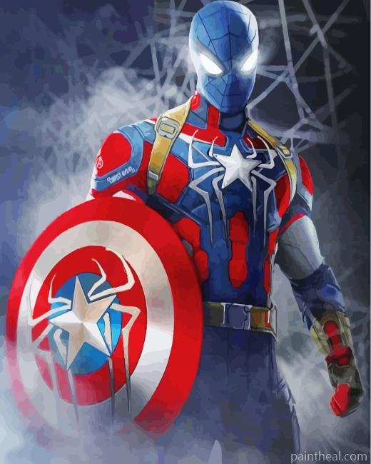 Captain America Spider Man Painting By Numbers Kits