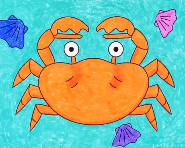 Easy Orange Crab Painting By Numbers Kits