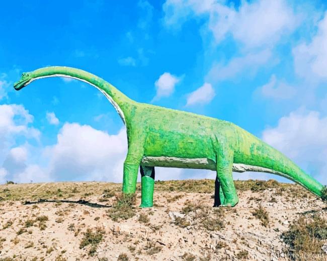 Dinosaur Statue In Spain Painting By Numbers Kits