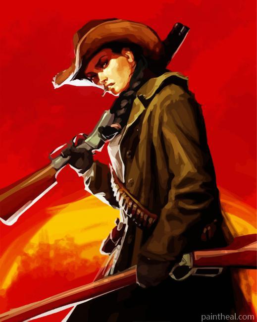 Cowgirl Illustration Painting By Numbers Kits