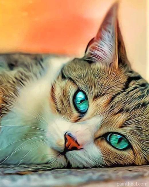 Cat With Green Eyes Painting By Numbers Kits