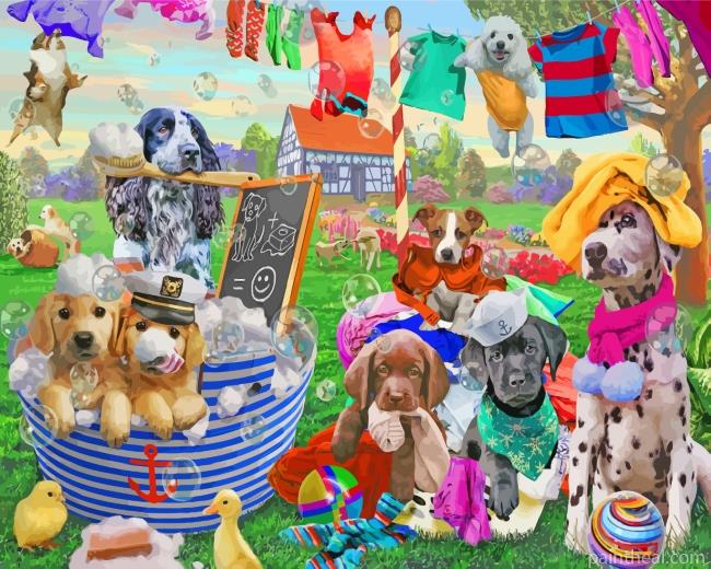 Laundry Day Painting By Numbers Kits
