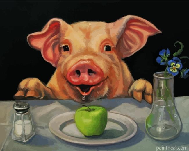 Pig Getting Ready To Eat Painting By Numbers Kits