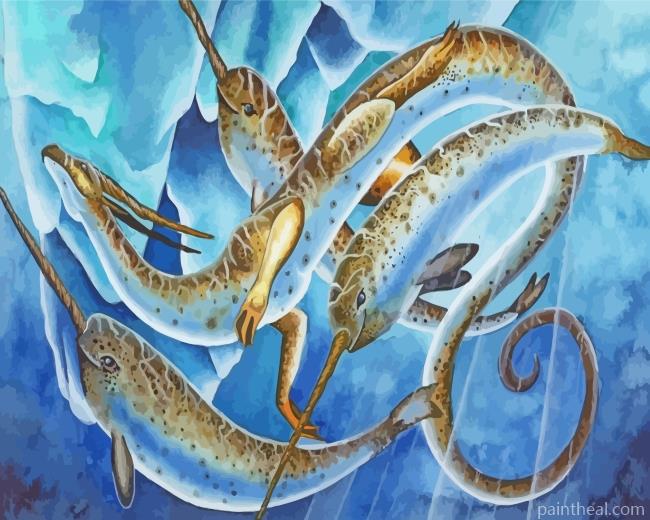 Narwhals Underwater Art Painting By Numbers Kits