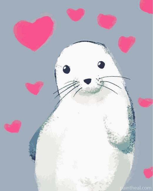 Cute Seal Painting By Numbers Kits