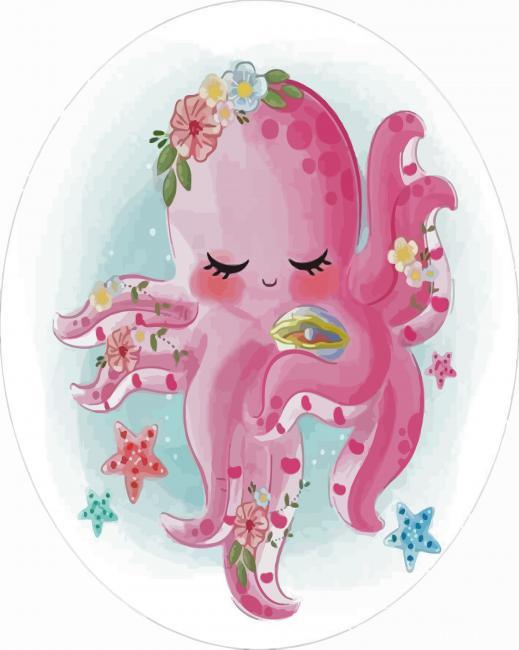 Baby Cute Octopus Painting By Numbers Kits