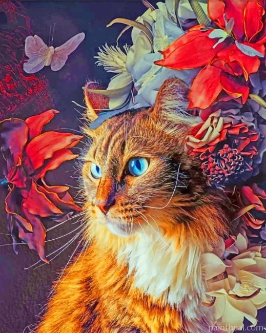 Cat And Leaves Painting By Numbers Kits