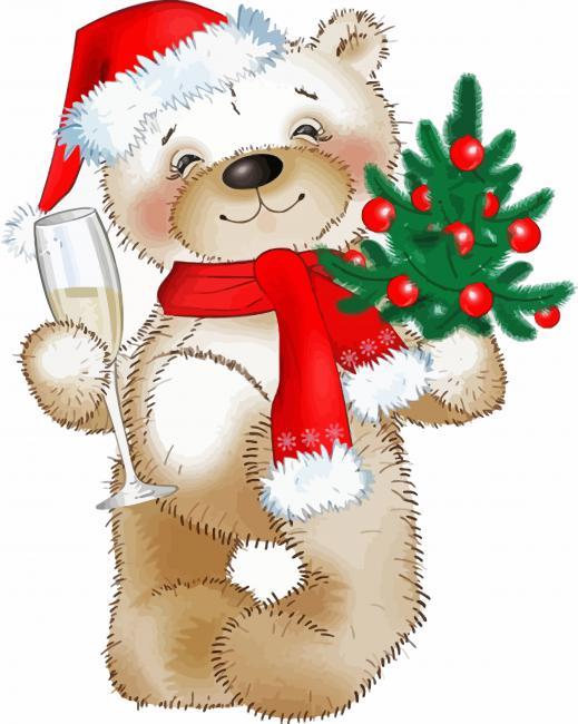 Christmas Bear Painting By Numbers Kits