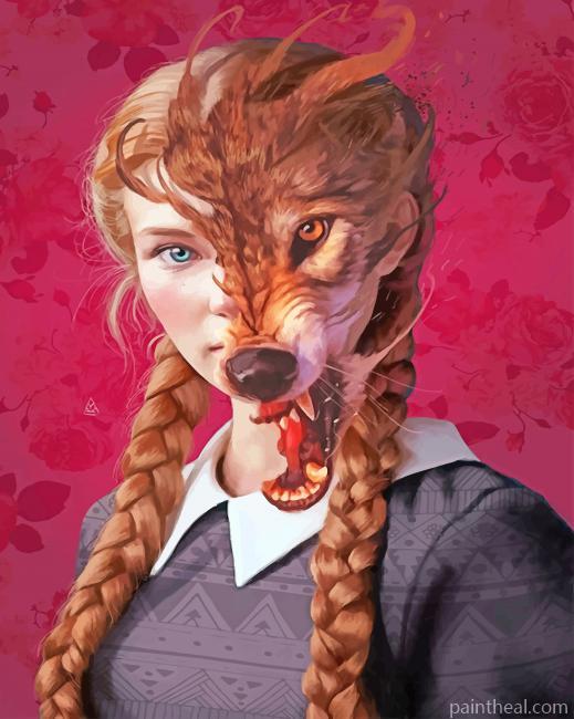 Wolf Girl Painting By Numbers Kits