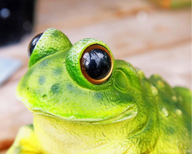 Green Peacock Tree Frog Painting By Numbers Kits
