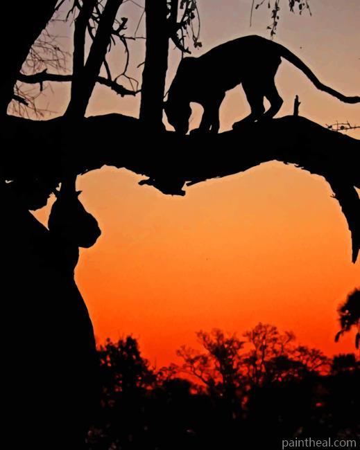 Leopard Silhouette Painting By Numbers Kits