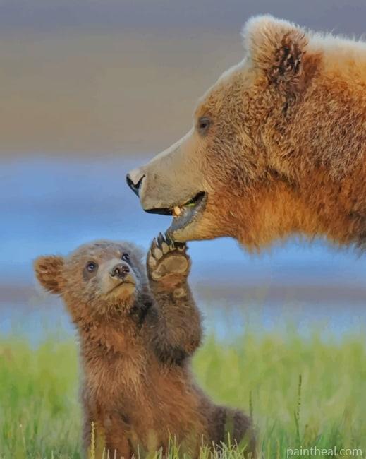 Mommy And Cub Bears Painting By Numbers Kits