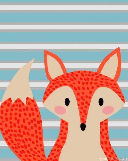 Orange Fox Illustration Painting By Numbers Kits