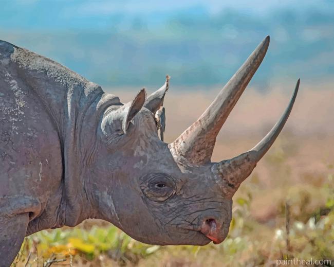 Hook Lipped Rhinoceros Painting By Numbers Kits