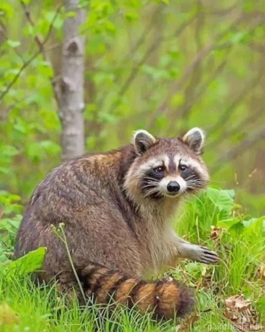 Raccoon In The Forest Painting By Numbers Kits