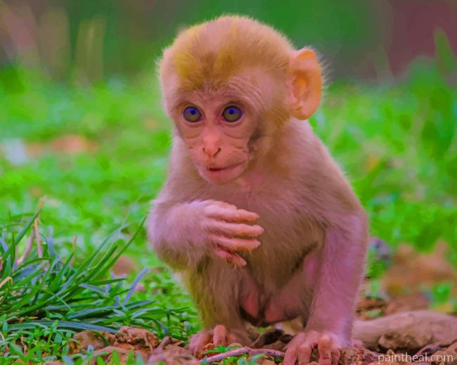 Little Infant Monkey Painting By Numbers Kits