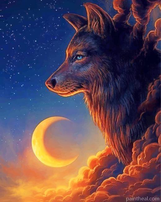 Clouds Wolf Art Painting By Numbers Kits