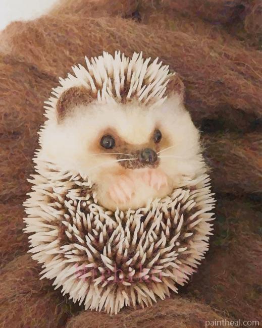 Cute Little Hedgehog Painting By Numbers Kits